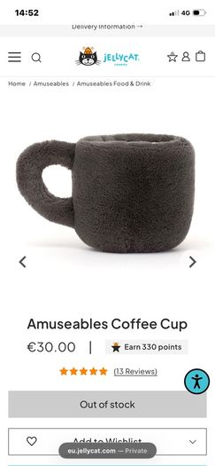 New JELLYCAT Amuseable Coffee Cup