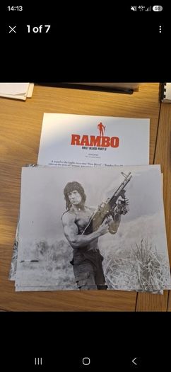 Syvester Stallone 1985 Rambo: First Blood Part II  Press Kit Photos x 4(Rare)