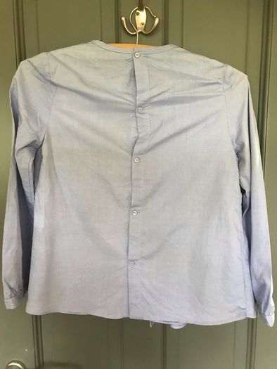Zara girls long sleeved light blue shirt aged 10 years