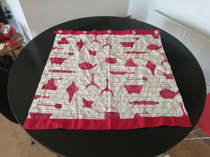 Vintage Art Deco Barkcloth Curtain