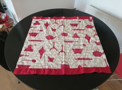 Vintage Art Deco Barkcloth Curtain