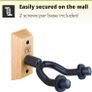 Guitar Wall Mount Display Bracket Guitar Hanger Hook Holder Keeper Wall Mounted Hanging Stand Wooden Wood Base for Bass Electric Acoustic Guitar - 2 Pack Image 4