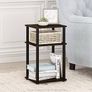 NEW SALE | 3-Tier Turn-N-Tube End Table, Side Table, Nightstand, Columbia Walnut/Black, 2-Pack Image 2
