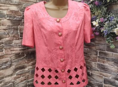 Vintage 80s 90s coral Andrea Gayle blouse size small Postage included