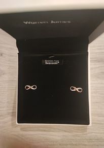 Warren James Rose Gold Infinity Earrings