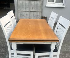 Solid Oak Table + 4 Chairs