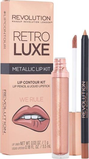 Revolution Retro Luxe Metallic Lip Kit - We Rule - New