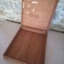Large Antique Solid Wood Document Box with Monogram Image 3