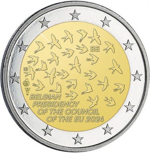 Belgium 2 Euro Commemorative Coin 2024 - Presidency of the Council of the EU. Coincard. BU