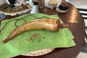 retro horn powder flask