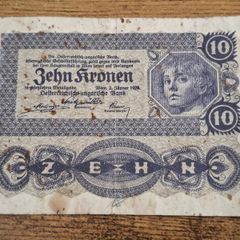 Austria-Hungary, 10 Kronen banknote, 2 January 1922, circulated - free standard postage