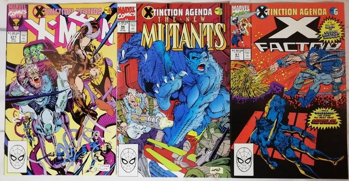 X-men X-tinction Agenda Parts 1-9 Full Set - Jim Lee / Rob Liefeld (1990)
