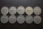 10 Irish Ten pence coins (1969-1980)