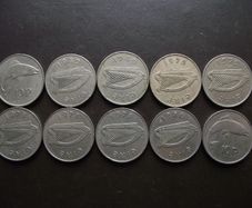 10 Irish Ten pence coins (1969-1980)