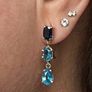 18k gold earring topaz stones Image 5