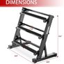 3 Tier Dumbbell Rack Home Gym Dumbbell Storage Stand Weights Storage Rack for Dumbbells Image 4