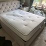 King Size Grey Velvet Ottoman Storage Bed & Brand New Mattress Image 2