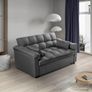 Grey pull-out fabric double sofa bed compact 2 seater sleeper for modern homes in Ireland. Image 2