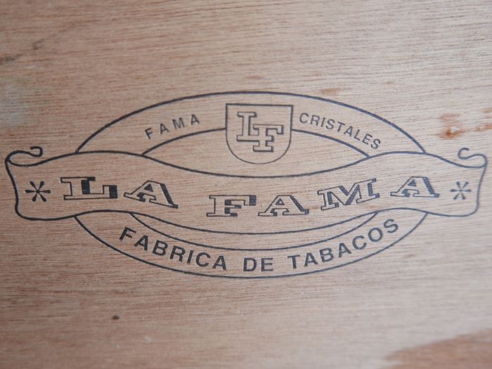 Vintage  La Fama Cigar Box, LF Cigar Box, Wooden Box, Vintage Cigar Box.