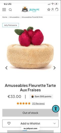 New JELLYCAT Amuseable Colette Tarte Au Citron and Amuseable Fleurette Tarte Aux Fraises Pair