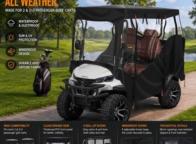 Waterproof Golf Cart Full Enclosure Cover