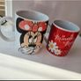 Set of Two Disney Minnie Mouse Ceramic Mugs Red White Polka Dot Cups Image 2