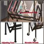 Vinyl Record Player Stand, Record Player Table with Storage Hold 80 Albums, Vinyl Record Storage Cabinet with Organizer Pocket and Wheels Image 3