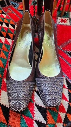 Cristina Firenze silver leather wedges 37.5