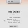 2022 Mac Studio M1 Image 3