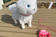 Ale Hop Walking Puppy electronic plush with remote control lead EUC