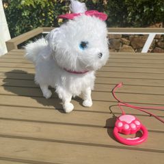 Ale Hop Walking Puppy electronic plush with remote control lead EUC