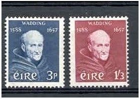 1957 Ireland 300th Anniversary of the Death of Fr. Luke Wadding F.F.M (Scholar & Churchman) Commemorative Stamp Mint Never Hinged (MNH)