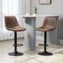 Adjustable Bar Stools Set of 2 Counter Height Barstools Dining Chairs 360 Swivel with Footrest for Home Pub, Brown Image 9