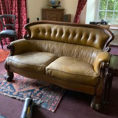 Antique style leather sofa