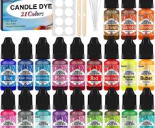 Candle Dye - 21 Colours, Candle Dye for Soy Wax, Candle Colour Dye for Candle Making, Oil-based Liquid Dye for Wax Melts, Highly Concentrate Candle Wax Dye (FREE SHIPPING)