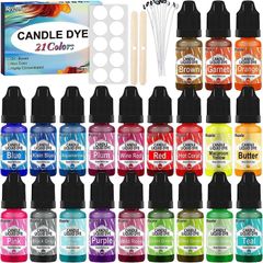 Candle Dye - 21 Colours, Candle Dye for Soy Wax, Candle Colour Dye for Candle Making, Oil-based Liquid Dye for Wax Melts, Highly Concentrate Candle Wax Dye (FREE SHIPPING)