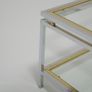 Vintage Two Tier Chrome and Brass Coffee Table, Attributed to Renato Zevi, Italy, 1970s Image 8