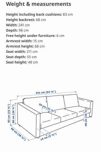 Vimle Ikea 4seater Sofa/Couch