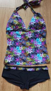 Flowery Bikini + Scarf   Size 14