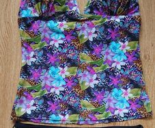Flowery Bikini + Scarf   Size 14