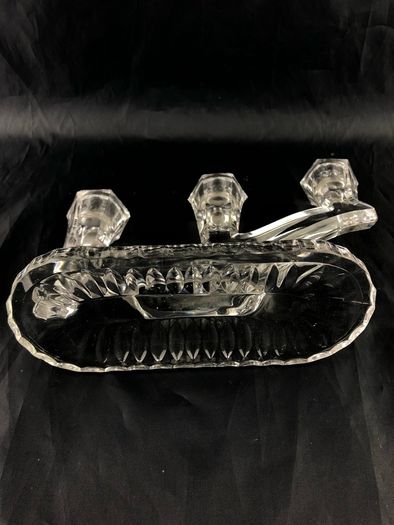 Art Deco crystal candle stand