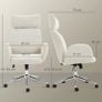 Office chair with adjustable headrest, ergonomic desk chair, tilt function, height-adjustable, Gray-White Image 3