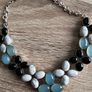 Silver Plated Necklace with Genuine Stones Image 2