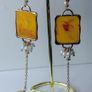 Elegant Gold & Yellow Period Ornate Style Earrings Image 10