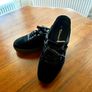 Fab TAMARIS Black Suede FlatForm trainers SIZE 39 Image 2