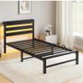 3ft Single Bed Frame with Charging Station and LED Lights Image 2