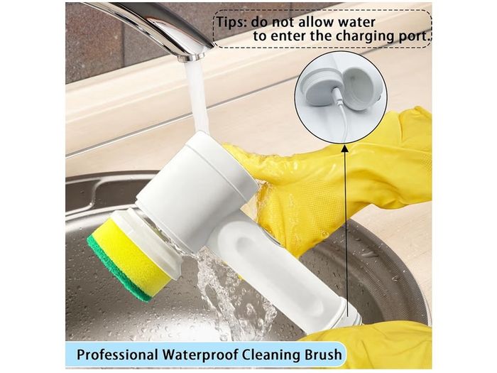 Electric Cleaning Brush, Electric Spin Scrubber With 3 Brush Heads, Automatic Cleaning Kit for Bathroom Bathtub, Kitchen, Tile, Window, Tub, Dish, Sink