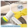 Electric Cleaning Brush, Electric Spin Scrubber With 3 Brush Heads, Automatic Cleaning Kit for Bathroom Bathtub, Kitchen, Tile, Window, Tub, Dish, Sink Image 3