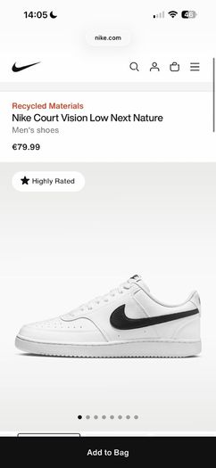 Nike court vision low white and red trainers