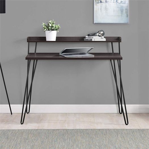 Dorel Haven Retro Desk With Riser Espresso - 9881196comuk